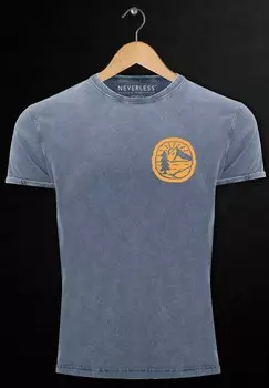 Футболка с принтом VINTAGE LOGO BADGE LANDSCHAFT NATUR BERGE WANDERN FASHION Neverless, синий