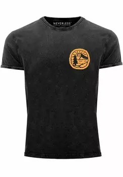 Футболка с принтом VINTAGE LOGO BADGE LANDSCHAFT NATUR BERGE WANDERN FASHION Neverless, черный