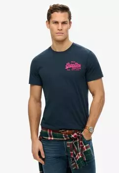 Футболка с принтом VINTAGE LOGO EMBROIDERED Superdry, синий