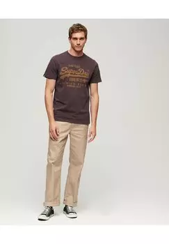 футболка с принтом Vintage Logo Goods Superdry, цвет rich deep burgundy