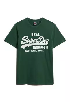 Футболка с принтом VINTAGE LOGO GRAPHIC Superdry, зеленый