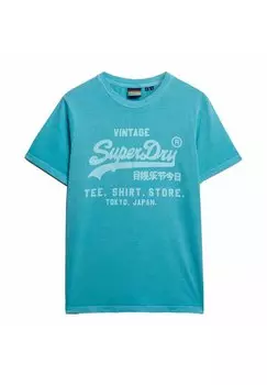 Футболка с принтом VINTAGE LOGO Superdry, синий