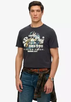Футболка с принтом VINTAGE LOGO TOKYO Superdry, темно-серый