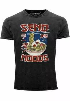 Футболка с принтом VINTAGE Neverless, черный