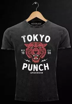 Футболка с принтом VINTAGE PRINTTIGERKOPF PRI Neverless, черный