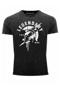 Футболка с принтом VINTAGE SPARTA SCHRIFT LEGENDARY SPARTAN HELMET LIG Neverless, черный