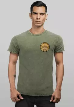 Футболка с принтом VINTAGE WALD BUME LOGO BADGE NATURLIEBHABER FASHION STREETSTYLE Neverless, оливковый