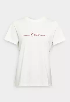 Футболка с принтом VIPURE VILA, цвет cloud dancer