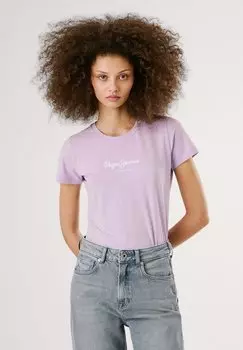 Футболка с принтом VIRGINIA Pepe Jeans, сиреневый