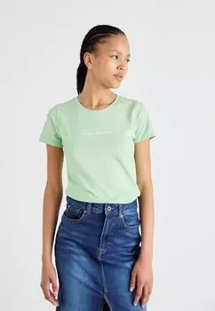 Футболка с принтом VIRGINIA Pepe Jeans, светло-зеленый