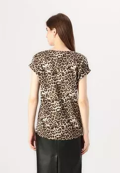 Футболка с принтом VISYBIL DREAMERS SHIRT VILA, коричневый