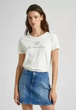 Футболка с принтом VIVIA Pepe Jeans, цвет mousse white
