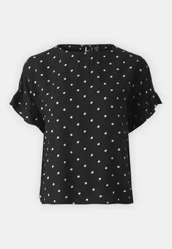 Футболка с принтом Vmbumpy O-Neck Frill Vero Moda, черная/белоснежная
