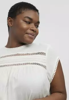 Футболка с принтом Vmdebbie Pleat Vero Moda, белоснежная