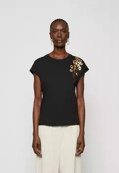 Футболка с принтом VMFITA AVA Vero Moda, цвет black/gold