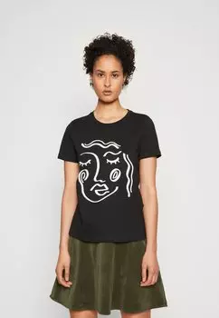 Футболка с принтом VMFRANCIS Vero Moda, черный