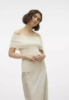 Футболка с принтом VMKARTER Vero Moda, бежевый