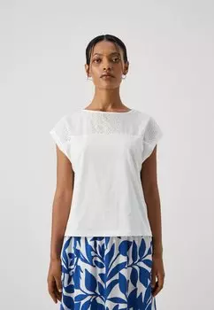 Футболка с принтом Vmkaya O Neck Vero Moda, белоснежная