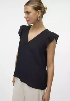 Футболка с принтом Vmnatja Flounce Vero Moda, черная