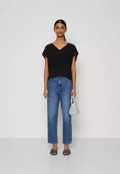 Футболка с принтом Vmrusk V Neck Vero Moda, черная
