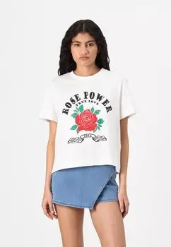 Футболка с принтом VMSIGNE METTE Vero Moda, белый