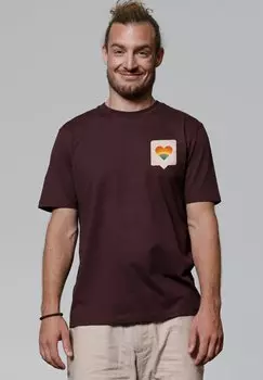 Футболка с принтом VON HERZEN watapparel, темно-красный