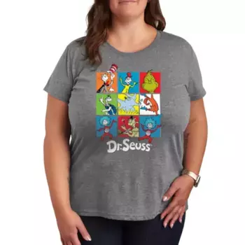 Футболка с принтом в сетку Dr Seuss Licensed Character, серый