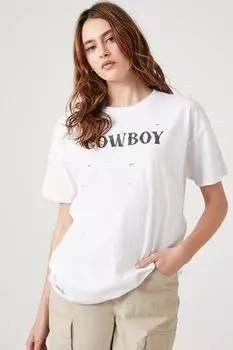 Футболка с принтом в стиле ковбой Forever 21, белый