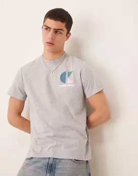 Футболка с принтом в стиле поп-арт от Calvin Klein Jeans серого цвета