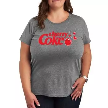 Футболка с принтом в виде сердца и вишенки Cherry Coke Licensed Character, серый