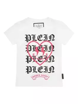 Футболка с принтом в виде сердца Philipp Plein Junior, белый