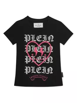 Футболка с принтом в виде сердца Philipp Plein Junior, черный