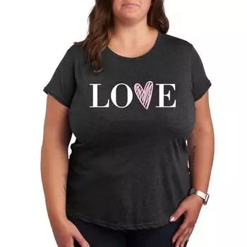 Футболка с принтом в виде сердца Plus love Licensed Character, серый