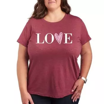 Футболка с принтом в виде сердца Plus love Licensed Character, красный