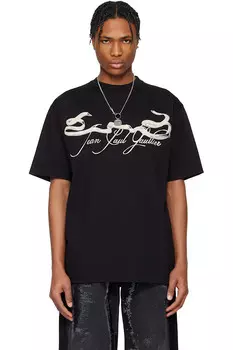 Футболка с принтом в виде татуировки Ruban' oversize Jean Paul Gaultier, черный