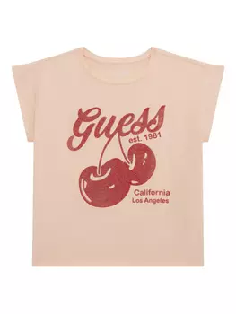 Футболка с принтом в виде вишни для детей, винтажная Guess Kids, нейтральный