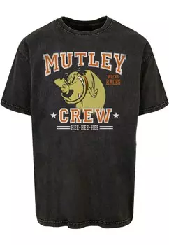 Футболка с принтом WACKY RACES MUTLEY CREW ACID WASHED OVERS ABSOLUTE CULT, черный