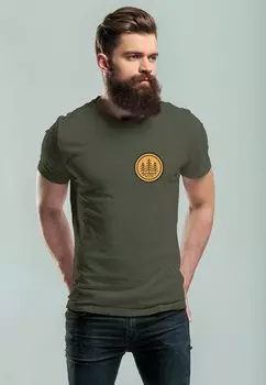 Футболка с принтом WALD BUME BADGE NATURLIEBHABER OUTDOOR FASHION STREETSTYLE Neverless, цвет army