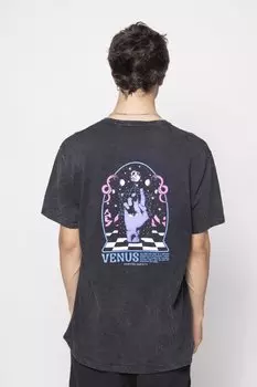 Футболка с принтом WASHED HAND SPACE UNISEX Kaotiko, цвет black