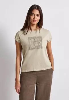 Футболка с принтом WASHED-LOOK ARTWORK Street One, бежевый