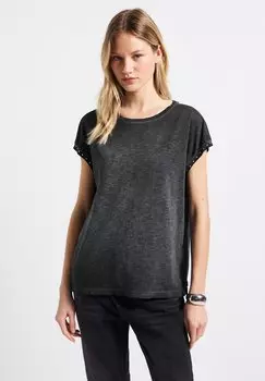 Футболка с принтом WASHED LOOK NIETEN Street One, цвет Grau