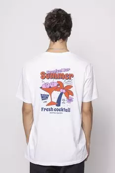 Футболка с принтом WASHED TROPICAL BAR UNISEX Kaotiko, белый