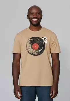 Футболка с принтом watapparel, бежевый