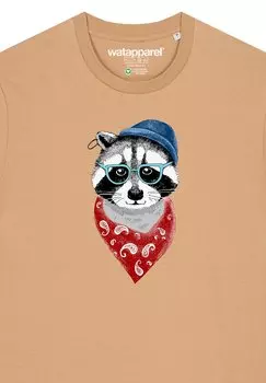 Футболка с принтом watapparel, бежевый