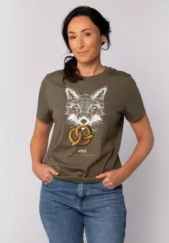 Футболка с принтом watapparel, хаки