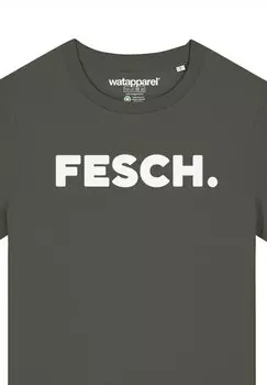 Футболка с принтом watapparel, хаки