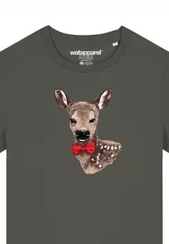 Футболка с принтом watapparel, хаки