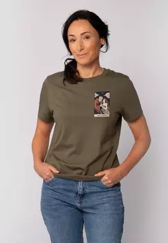 Футболка с принтом watapparel, хаки