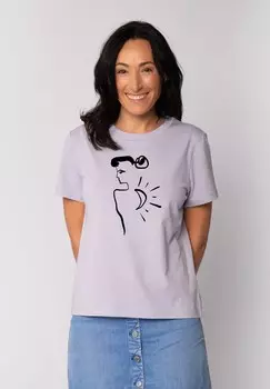 Футболка с принтом watapparel, сиреневый