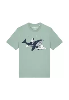 Футболка с принтом watapparel, светло-зеленый